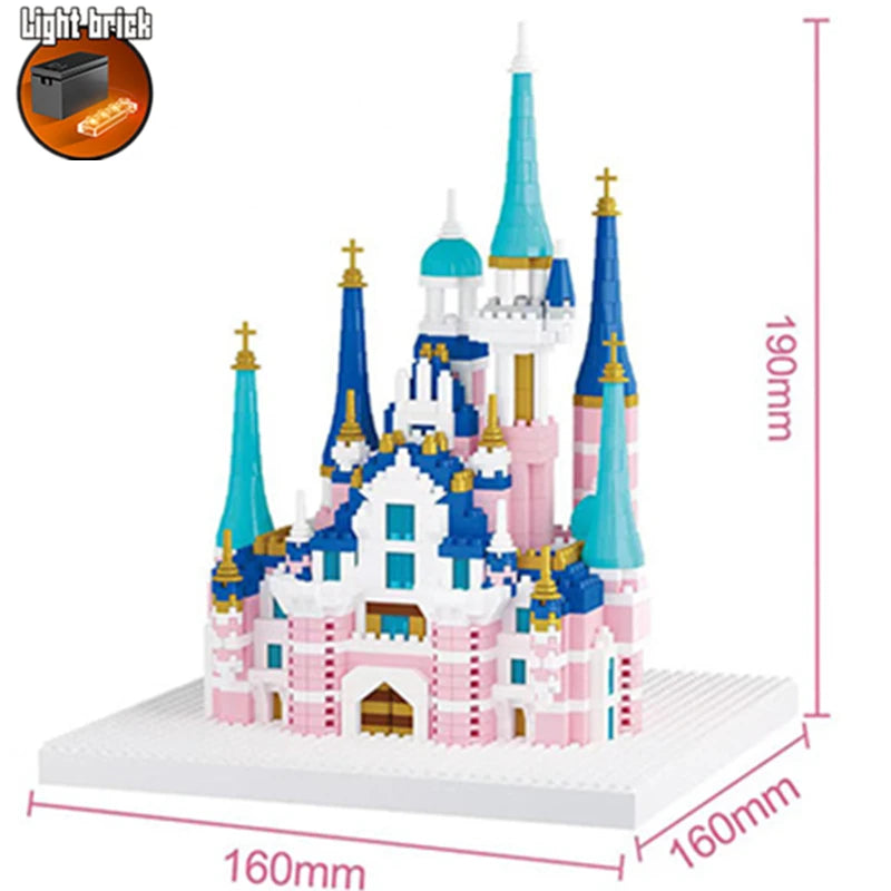 NEW Dream Pink Castle Princess Girls Beaut Set City DIY Puzzle Model Building Blocks Bricks Toys for Children Kids Adult Gift