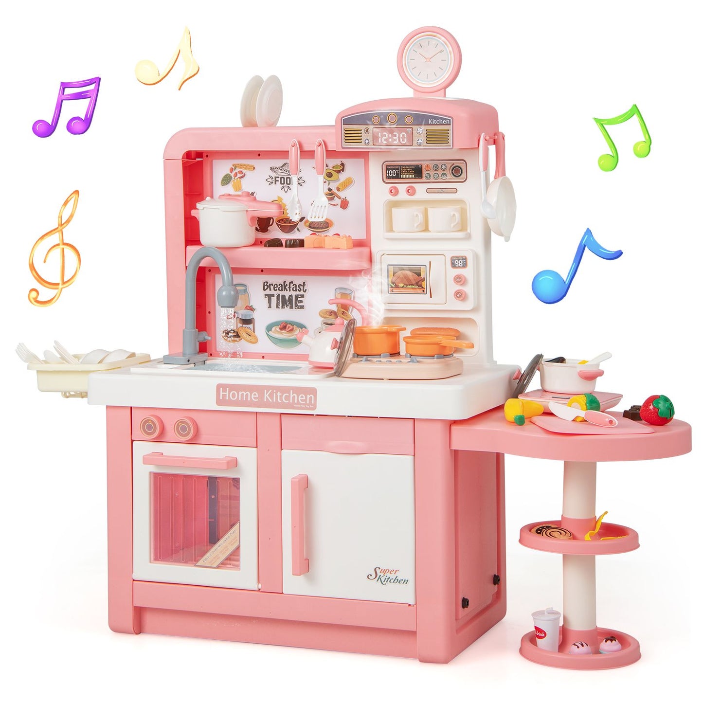 Kids Pretend Kitchen Playset with Light and Sound