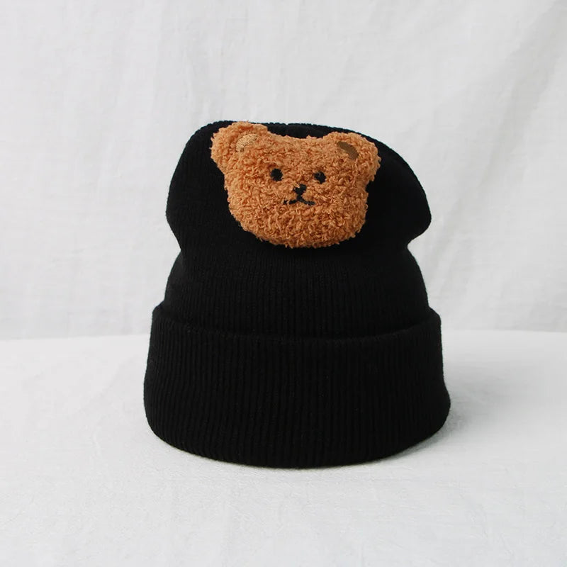 New Korean Cartoon Bear Baby Hat Knitted Baby Boys Girls Hat Winter Warm Cute Animals Toddler Kids Cap Beanies Bonnet 모자