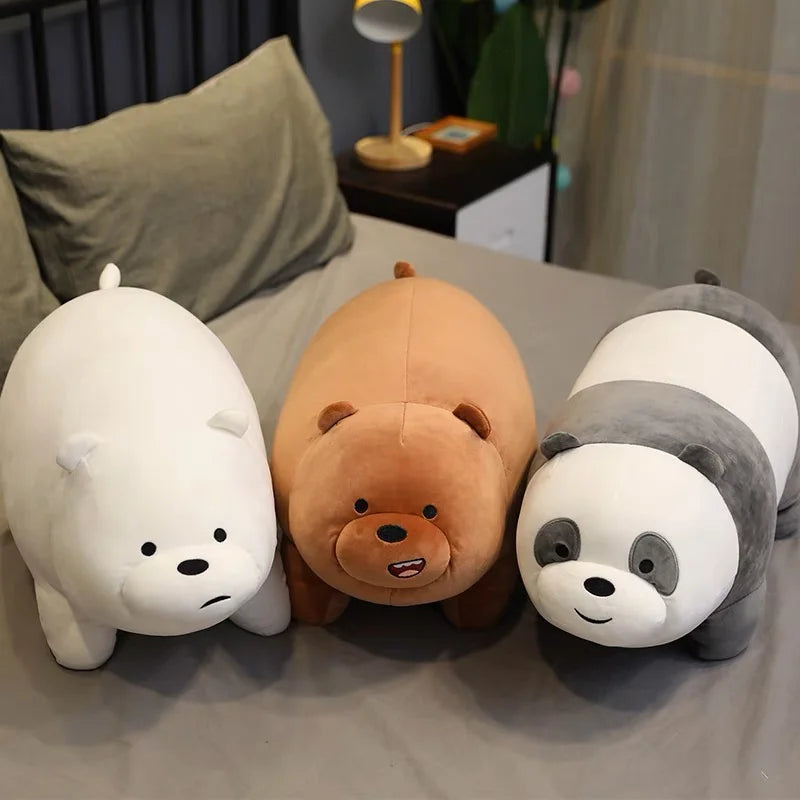 Soft and Delicate Plush Bears: Panda, Brown Bear, and Polar Bear, Perfect Gift for Kids