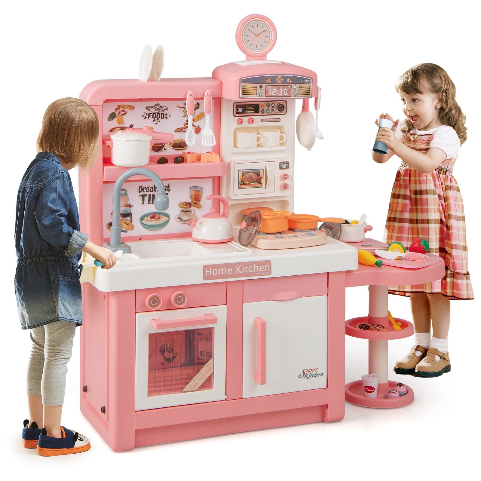 Kids Pretend Kitchen Playset with Light and Sound