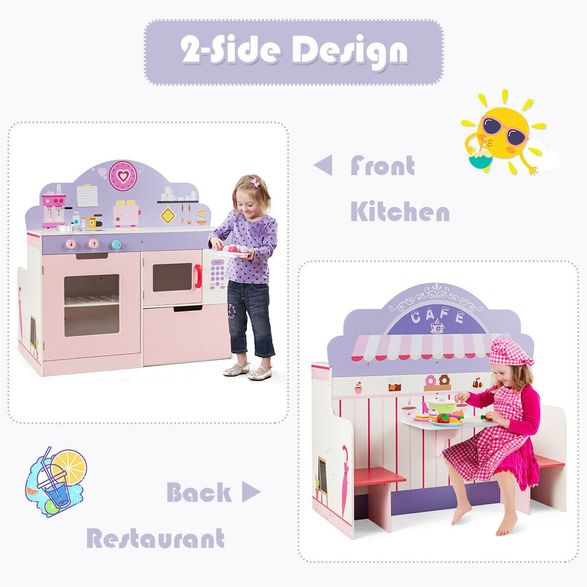 2 in 1 Kitchen / Cafe Playset