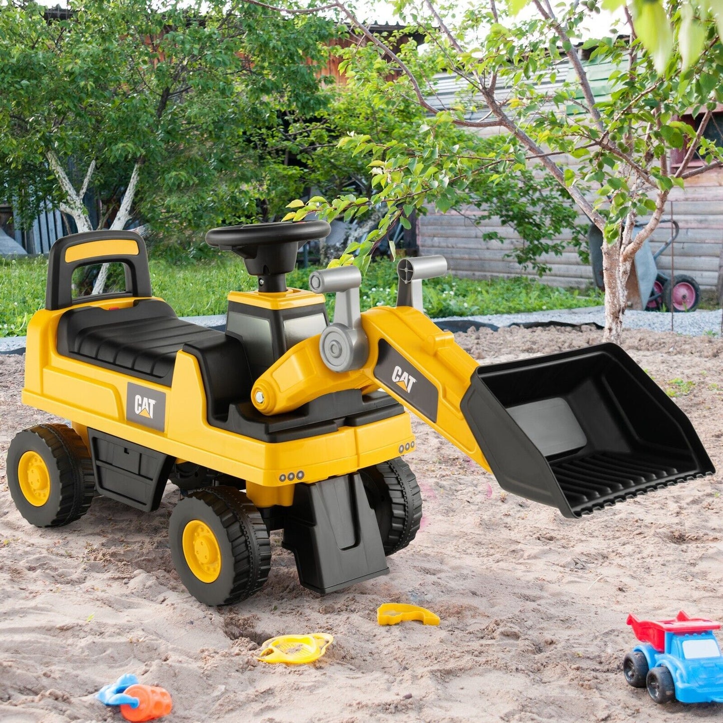 Kid'S Ride-On Excavator with Adjustable Bucket